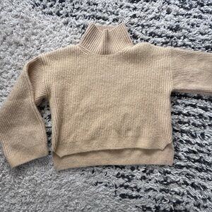 Topshop Women's Beige Cowl Neck Sweater